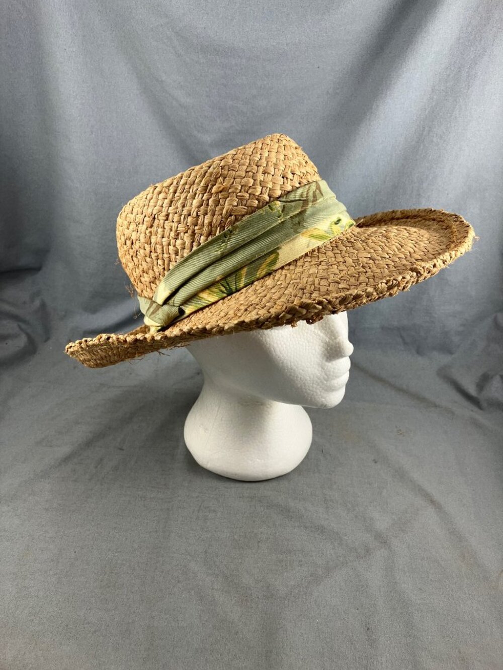 SCALA Dorfman Pacific Western Style Raffia Straw Hat Tropical Band - Size L/XL